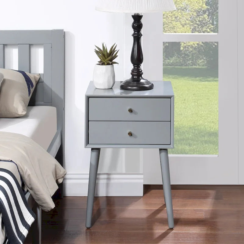 Nightstand with 2-Drawers, Small Side End Table with Storage