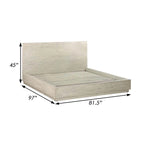 Joni Modern Wood King Platform Bed Frame, Tall Headboard, Low Profile, Gray