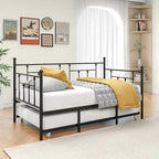 Metal Daybed Frame Twin Size Platform with trundle