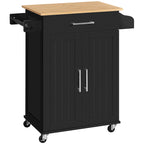 Yaheetech Rolling Kitchen Car with Towel Rack,Drawer, 2 Doors