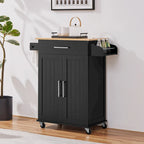 Yaheetech Rolling Kitchen Car with Towel Rack,Drawer, 2 Doors