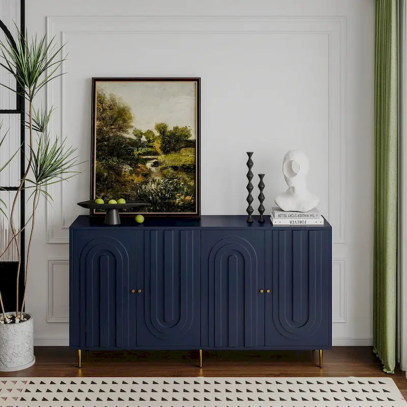 Modern 4 Door Wooden Storage Cabinet for Living Room