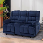 Power Loveseat Recliner with Console, Vibration and Heat, USB Charge Ports RS6234