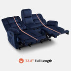 Power Loveseat Recliner with Console, Vibration and Heat, USB Charge Ports RS6234