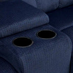 Power Loveseat Recliner with Console, Vibration and Heat, USB Charge Ports RS6234