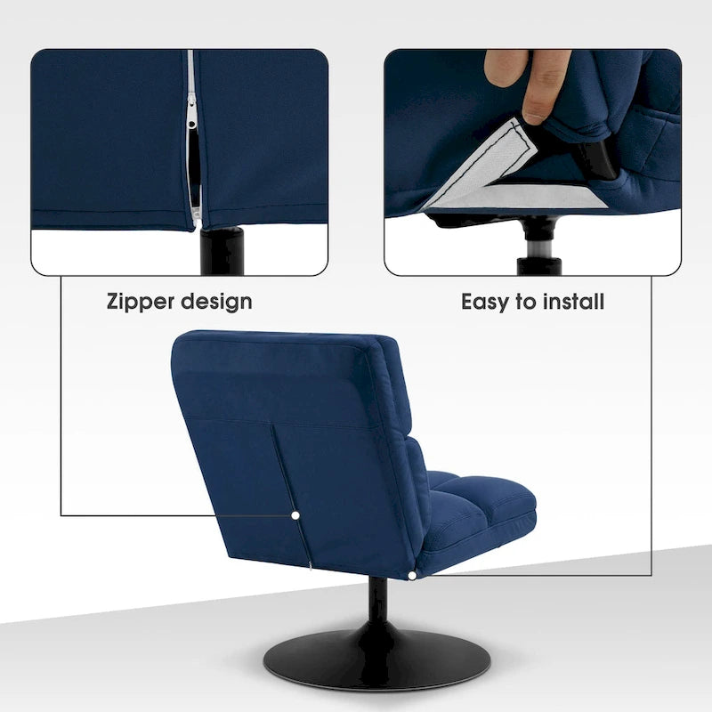 MCombo Swivel Accent Chairs, Modern Leisure Chairs for Living Room, Upholstered Armless Chair, Leathaire Fabric 4380