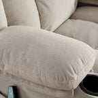 Dotted Velvet Massage Heated Manual Recliner Chair w/360 Swivel Base