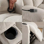 Dotted Velvet Massage Heated Manual Recliner Chair w/360 Swivel Base