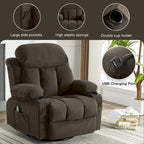 Dotted Velvet Massage Heated Manual Recliner Chair w/360 Swivel Base
