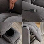 Dotted Velvet Massage Heated Manual Recliner Chair w/360 Swivel Base