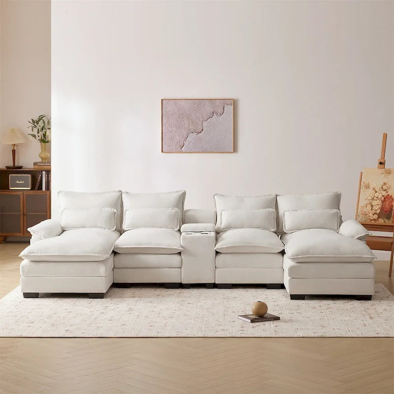 Sleeper Couch Set with Chaise