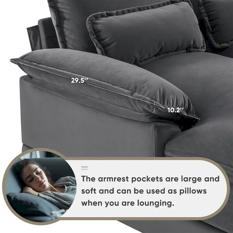 Sleeper Couch Set with Chaise