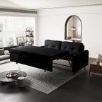66.2 Queen Pull Out Sofa Bed with Storage and 2 Soft Pillows