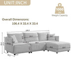 106 Multi-Module Combination Style Sofa, Modern Minimalist Corduroy Combination Sofa