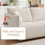106 Multi-Module Combination Style Sofa, Modern Minimalist Corduroy Combination Sofa