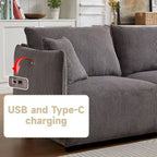 106 Multi-Module Combination Style Sofa, Modern Minimalist Corduroy Combination Sofa