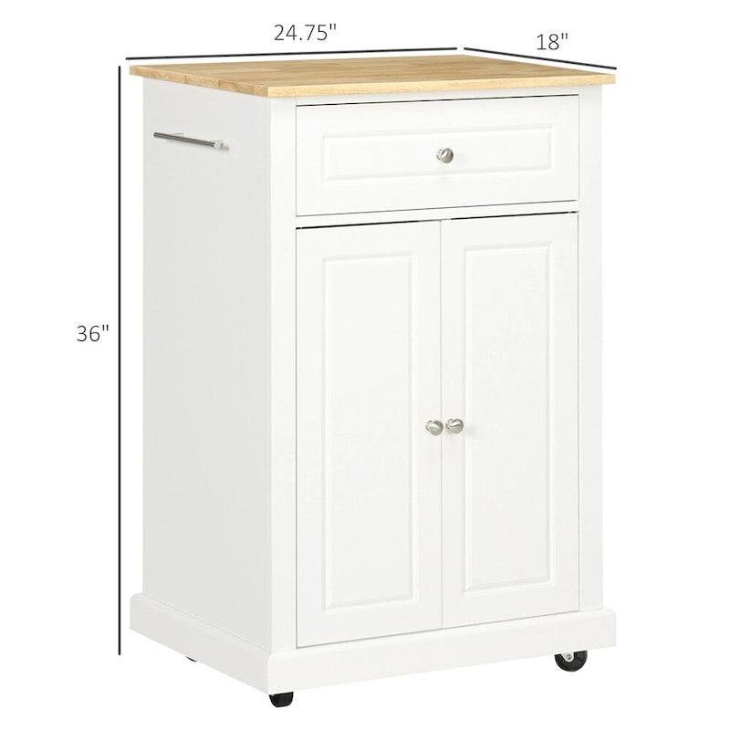Rolling Kitchen Island Cart,Portable Serving Trolley Table with Drawer