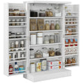 41 5-tier Pantry Storage Cabinet with 12 Door Shelves, Double Doors