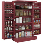41 5-tier Pantry Storage Cabinet with 12 Door Shelves, Double Doors
