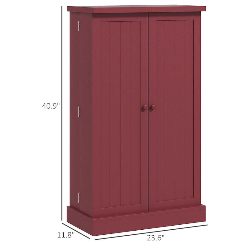 41 5-tier Pantry Storage Cabinet with 12 Door Shelves, Double Doors