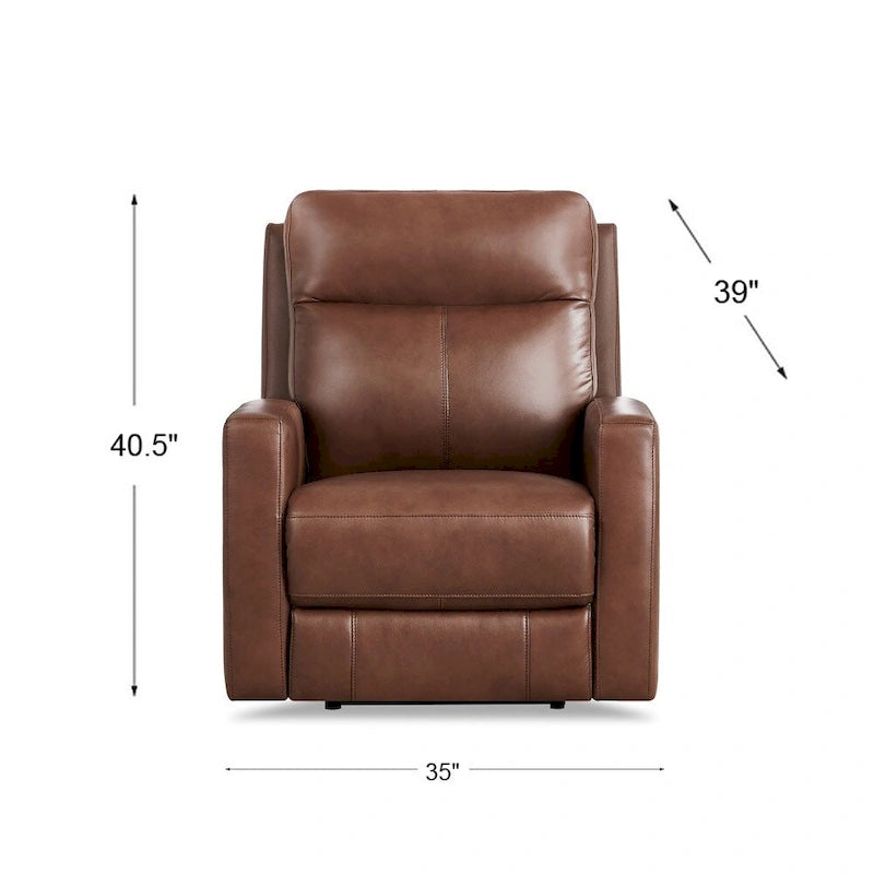 Zero Gravity Power Recline and Headrest Grain Leather Recliner