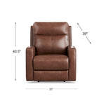 Zero Gravity Power Recline and Headrest Grain Leather Recliner