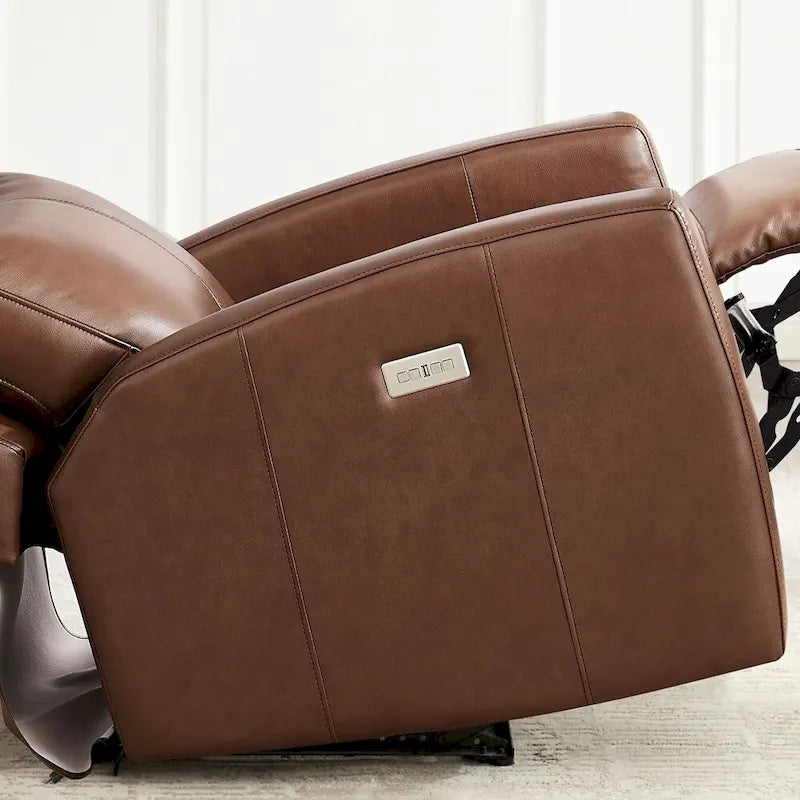 Zero Gravity Power Recline and Headrest Grain Leather Recliner
