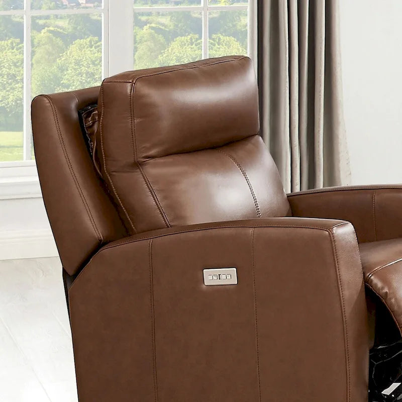 Zero Gravity Power Recline and Headrest Grain Leather Recliner