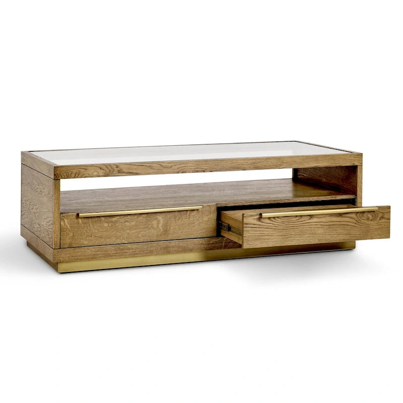 Classic Home Fallbook Four-Drawer Coffee Table in Brown