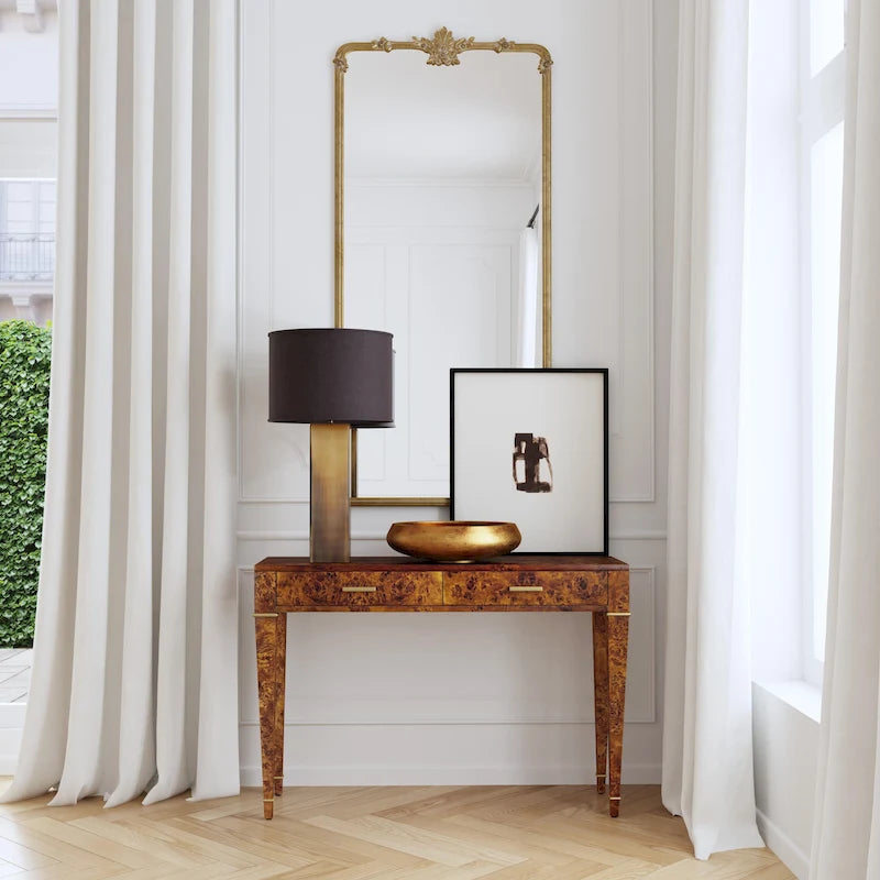 Kai 2 Drawer 46 Burl Wood Console Table