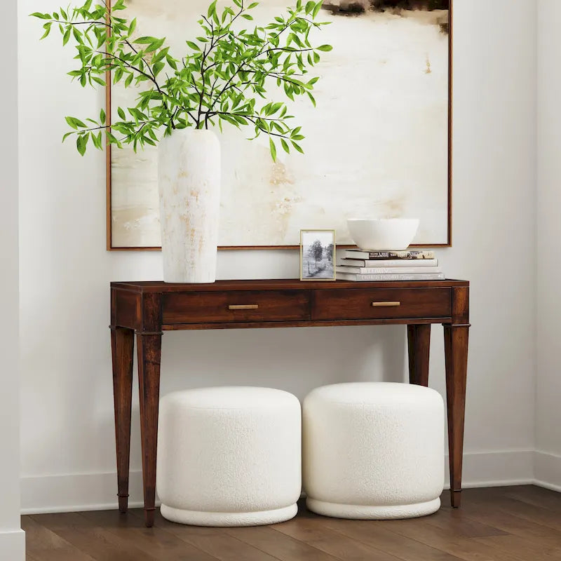 Kai 2 Drawer 46 Burl Wood Console Table