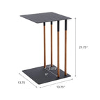 Yamazaki Home C Side Table, Steel, Holds 11 lbs - L 13.78 x W 13.78 x H 21.65 inches