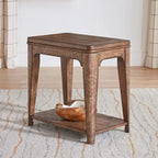 Ashford Sienna Brown Chairside Table with Oak Wood