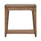 Ashford Sienna Brown Chairside Table with Oak Wood