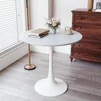 Round Dining Table, 31.5 Tulip Table Kitchen Dining Table 2-4 People with MDF Table Top & Pedestal Base, End Table