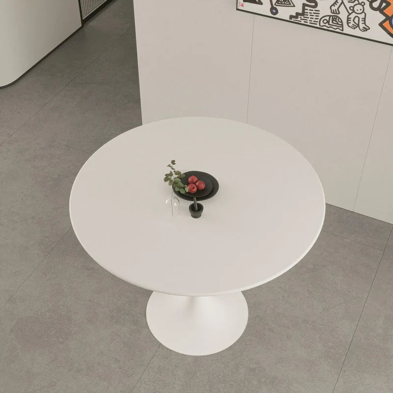 Round Dining Table, 31.5 Tulip Table Kitchen Dining Table 2-4 People with MDF Table Top & Pedestal Base, End Table