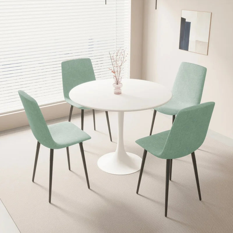 Round Dining Table, 31.5 Tulip Table Kitchen Dining Table 2-4 People with MDF Table Top & Pedestal Base, End Table