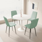 Round Dining Table, 31.5 Tulip Table Kitchen Dining Table 2-4 People with MDF Table Top & Pedestal Base, End Table
