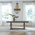 Brown 7 Piece Trestle Table Set
