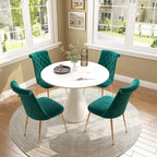 48 Light Luxury White High Gloss Large Countertop Dining Table with Velvet Dining Chair Set