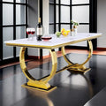 72 inch Rectangular Dining Table with U-Shaped Base