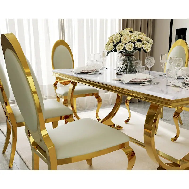 72 inch Rectangular Dining Table with U-Shaped Base