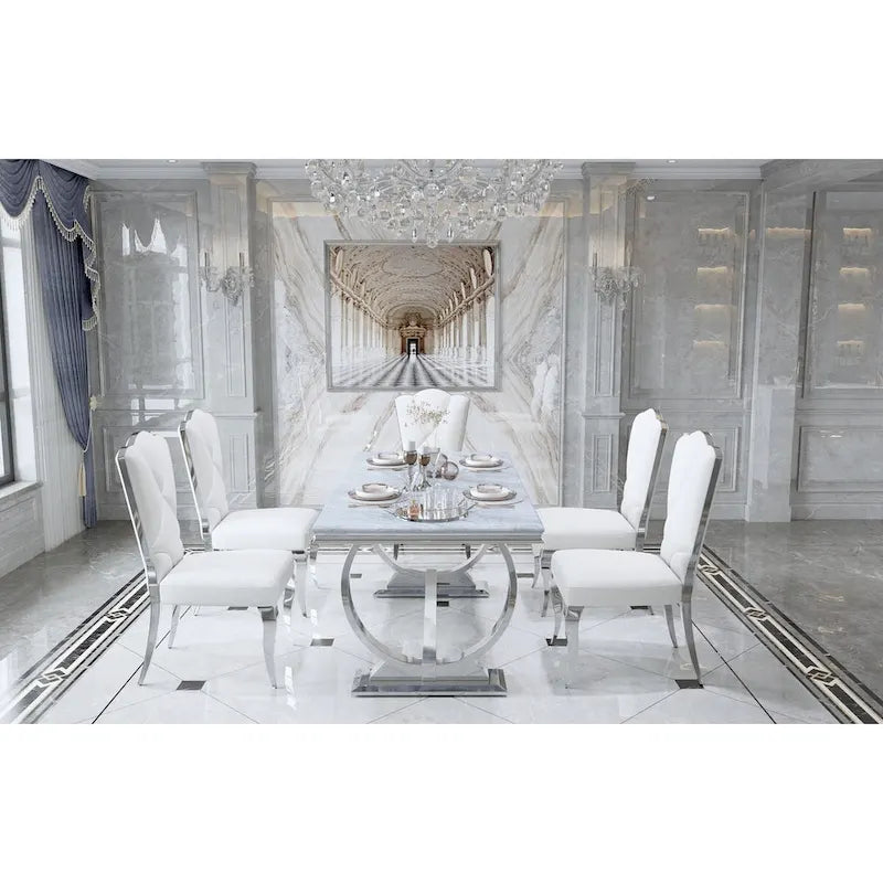 72 inch Rectangular Dining Table with U-Shaped Base