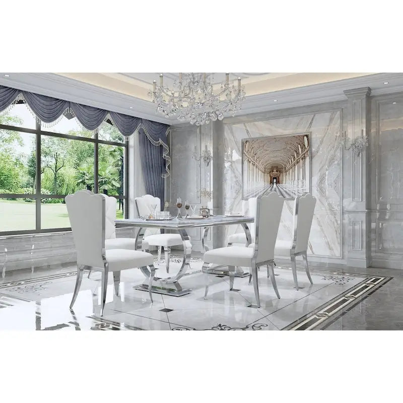 72 inch Rectangular Dining Table with U-Shaped Base