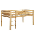 Twin Wood Loft Bed Low Loft Beds with Ladder