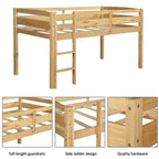 Twin Wood Loft Bed Low Loft Beds with Ladder