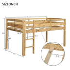 Twin Wood Loft Bed Low Loft Beds with Ladder