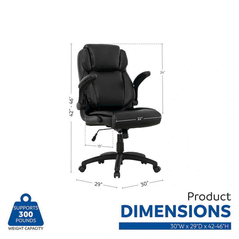 Sealy Atlas Ergonomic High-Back Executive Office Chair with Padded Armrests