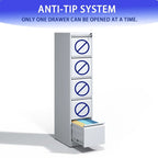 5 Drawer Metal Vertical File Cabinet with Lock