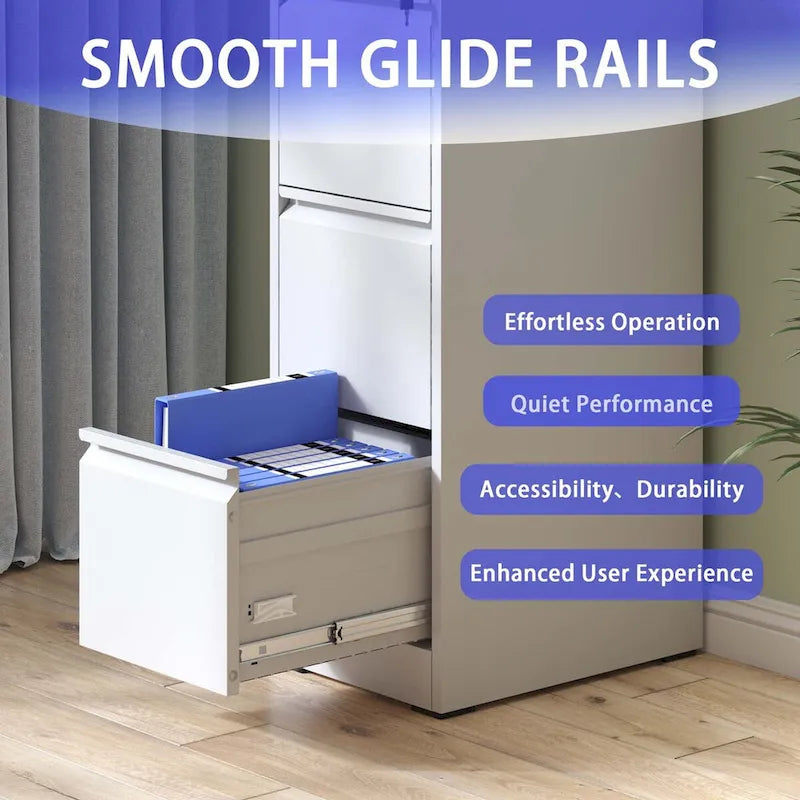 5 Drawer Metal Vertical File Cabinet with Lock